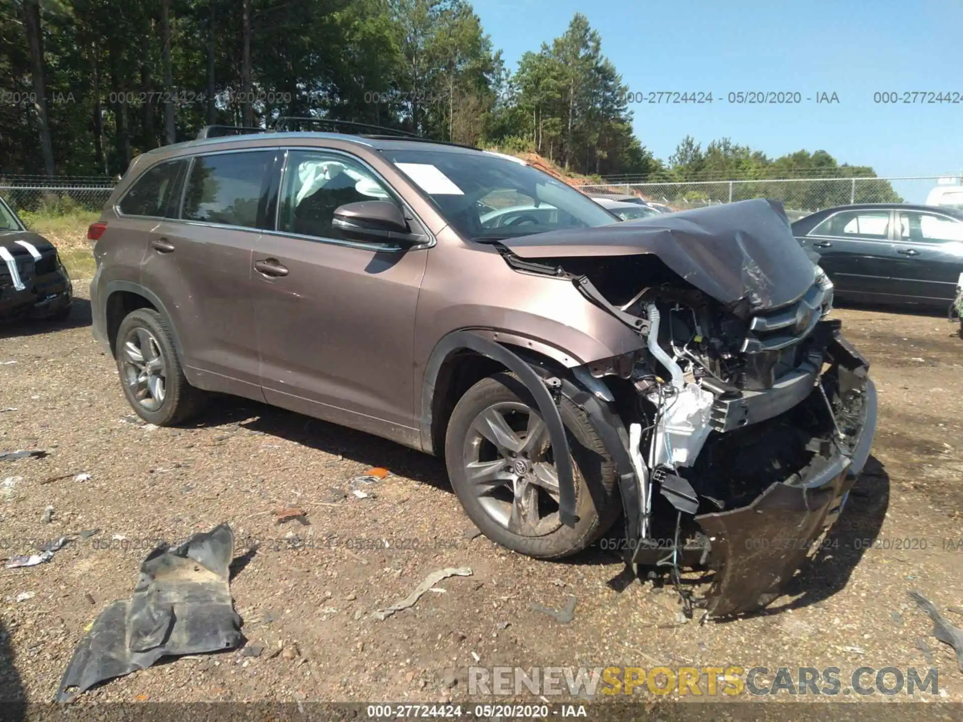 1 Photograph of a damaged car 5TDYZRFH8KS307572 TOYOTA HIGHLANDER 2019