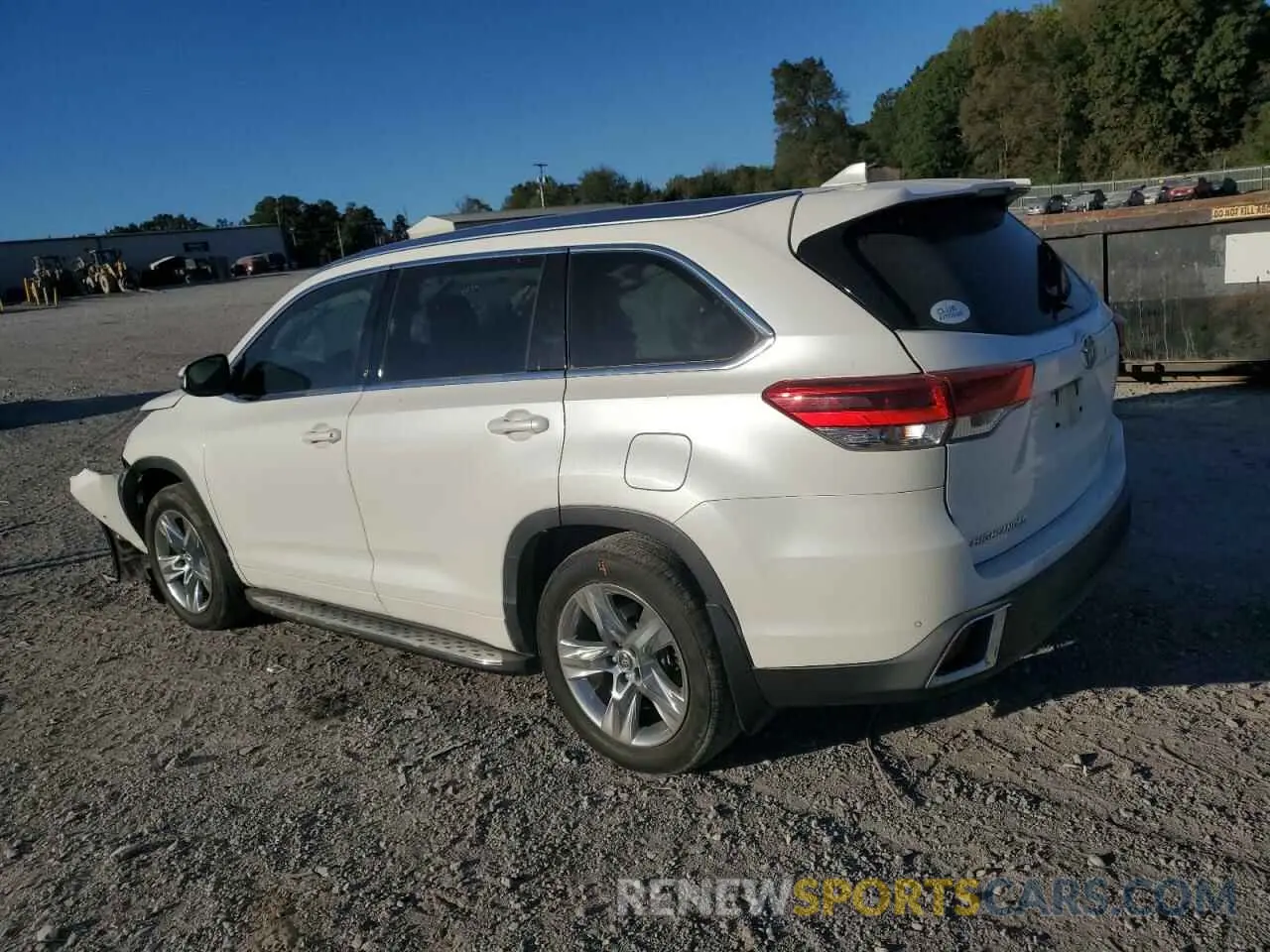 2 Photograph of a damaged car 5TDYZRFH8KS340877 TOYOTA HIGHLANDER 2019