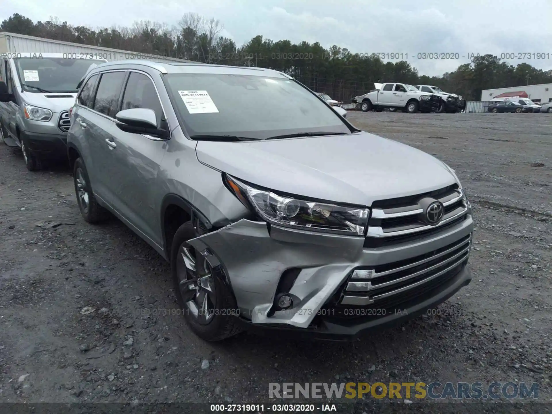 1 Photograph of a damaged car 5TDYZRFHXKS331243 TOYOTA HIGHLANDER 2019