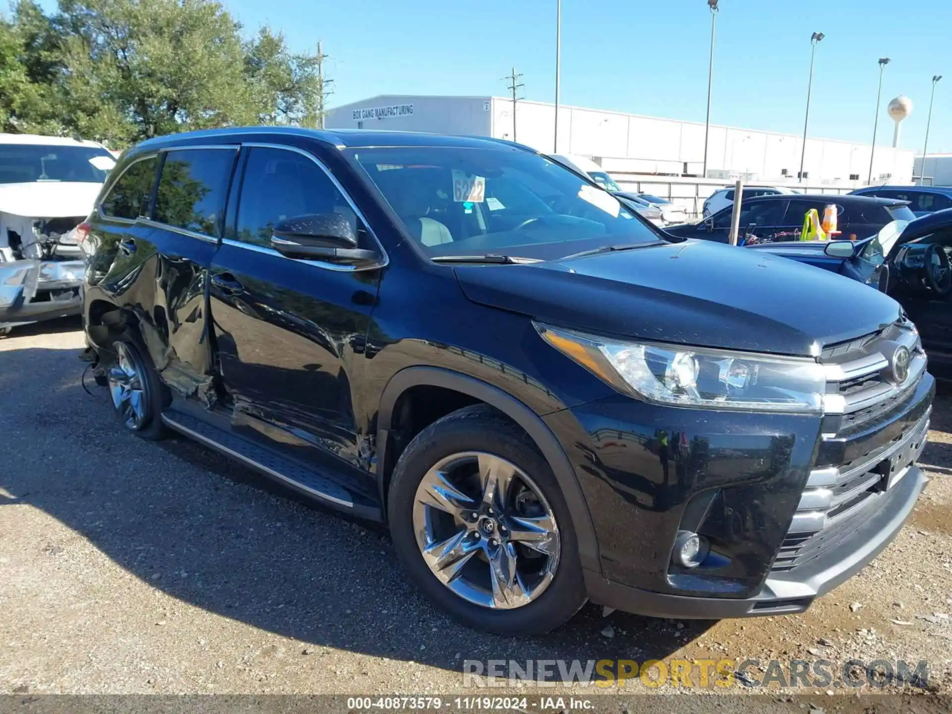 1 Photograph of a damaged car 5TDYZRFHXKS333607 TOYOTA HIGHLANDER 2019