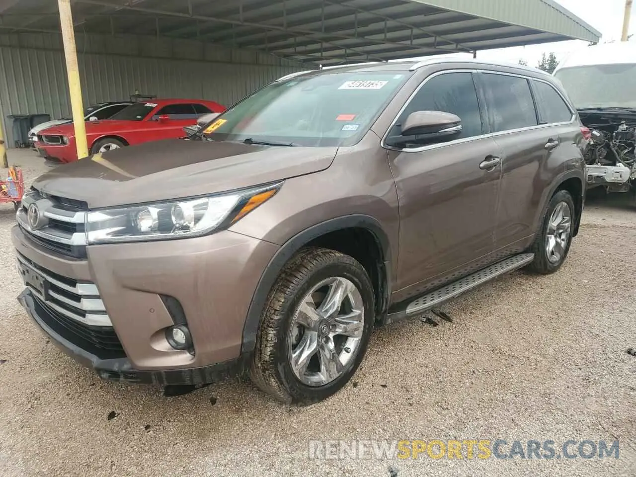 1 Photograph of a damaged car 5TDYZRFHXKS351525 TOYOTA HIGHLANDER 2019