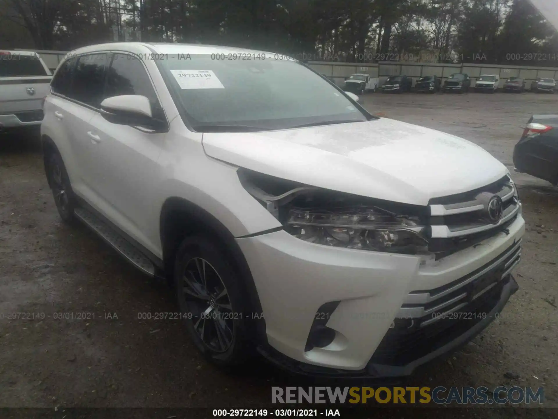 1 Photograph of a damaged car 5TDZARFH0KS057224 TOYOTA HIGHLANDER 2019