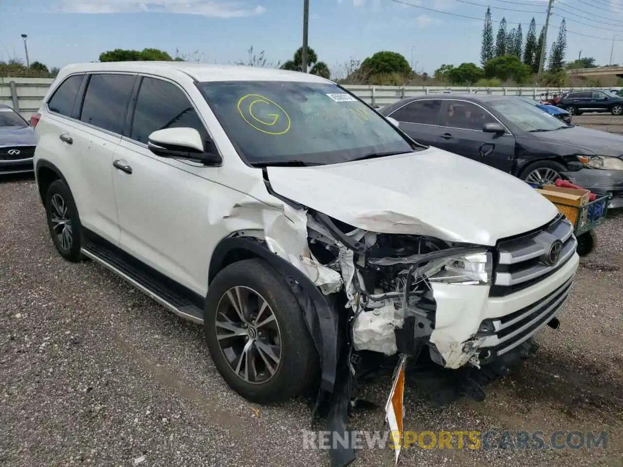 1 Photograph of a damaged car 5TDZARFH1KS046569 TOYOTA HIGHLANDER 2019