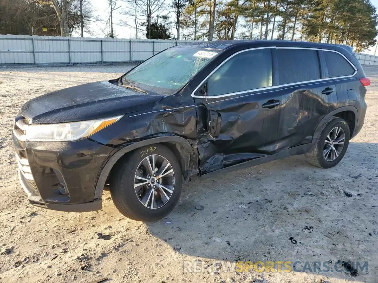 1 Photograph of a damaged car 5TDZARFH2KS052753 TOYOTA HIGHLANDER 2019