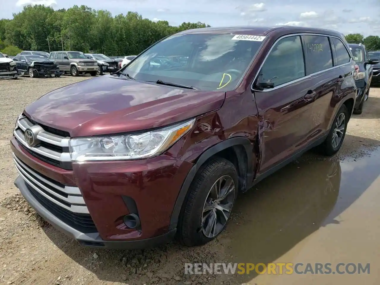 2 Photograph of a damaged car 5TDZARFH3KS053541 TOYOTA HIGHLANDER 2019