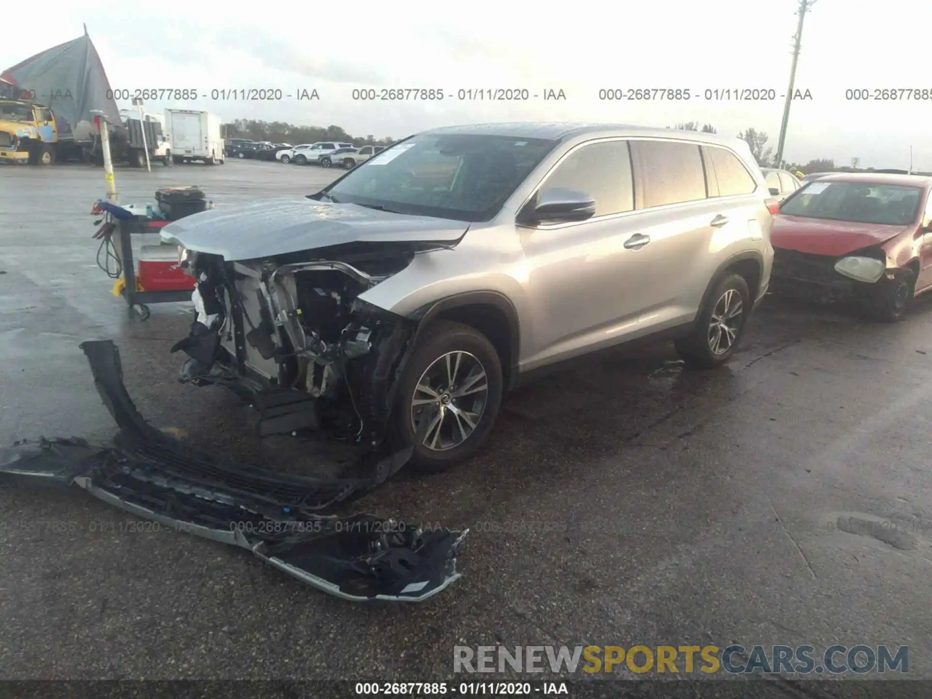 2 Photograph of a damaged car 5TDZARFH8KS047539 TOYOTA HIGHLANDER 2019