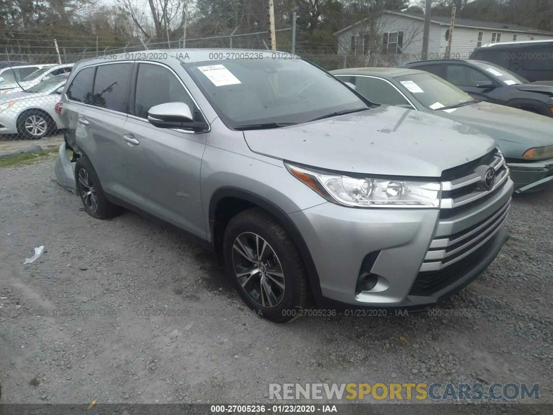 1 Photograph of a damaged car 5TDZARFH8KS055432 TOYOTA HIGHLANDER 2019