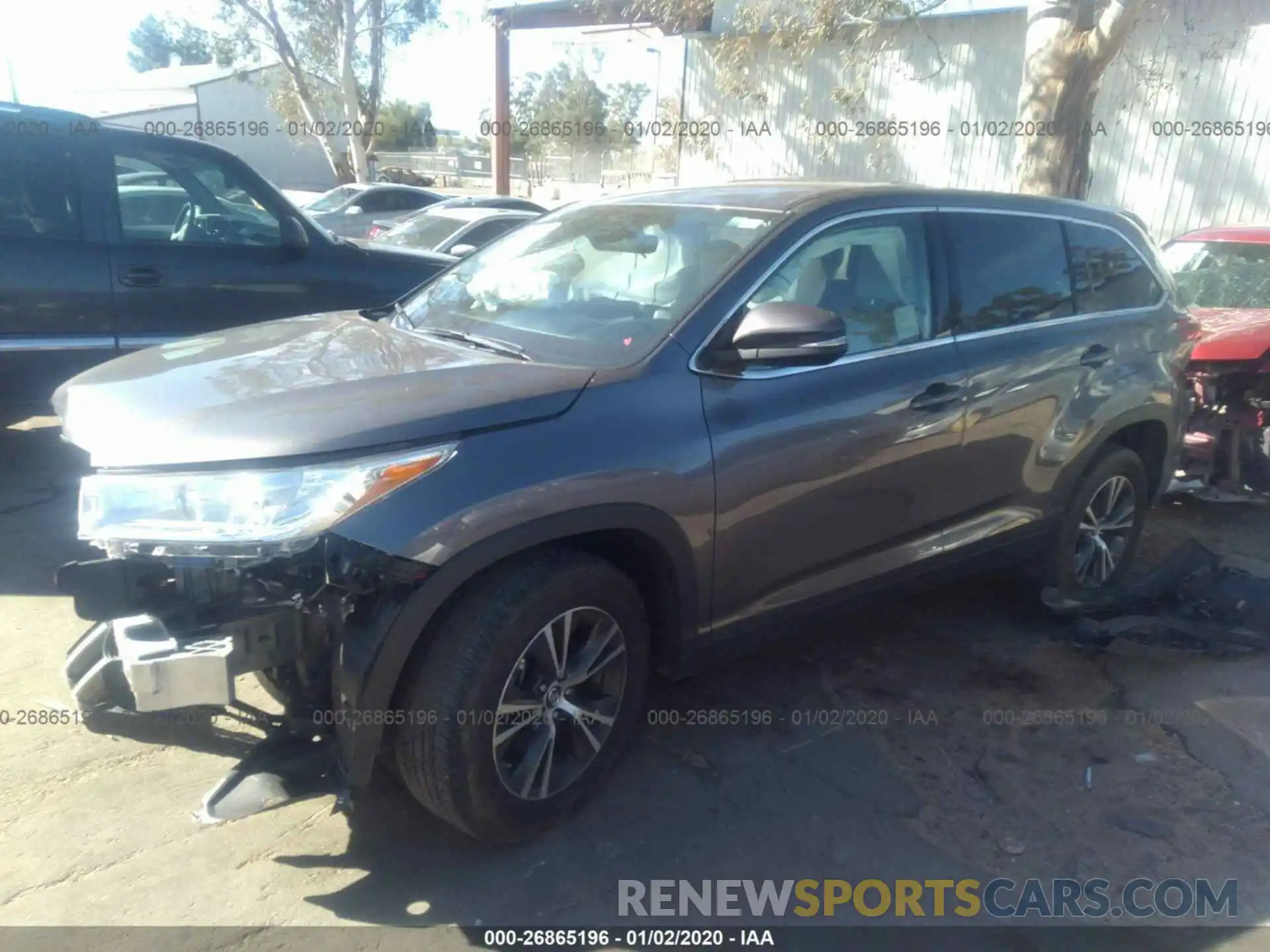 2 Photograph of a damaged car 5TDZARFH9KS049574 TOYOTA HIGHLANDER 2019