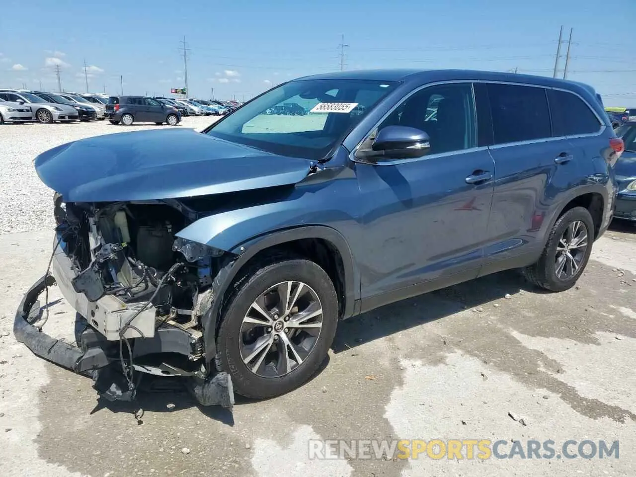 1 Photograph of a damaged car 5TDZZRFH0KS324788 TOYOTA HIGHLANDER 2019