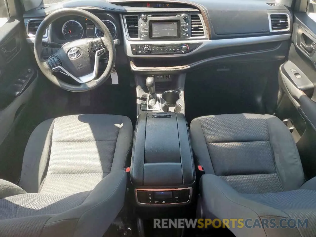 8 Photograph of a damaged car 5TDZZRFH0KS324788 TOYOTA HIGHLANDER 2019