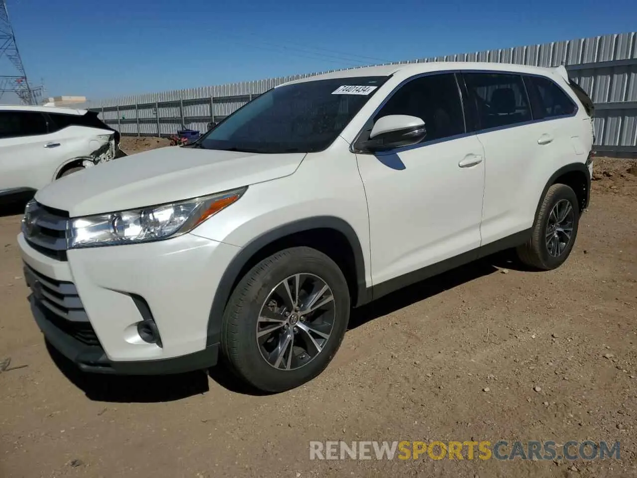 1 Photograph of a damaged car 5TDZZRFH1KS346248 TOYOTA HIGHLANDER 2019