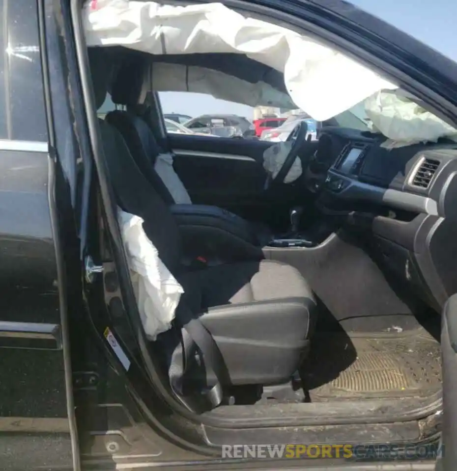 5 Photograph of a damaged car 5TDZZRFH3KS354321 TOYOTA HIGHLANDER 2019