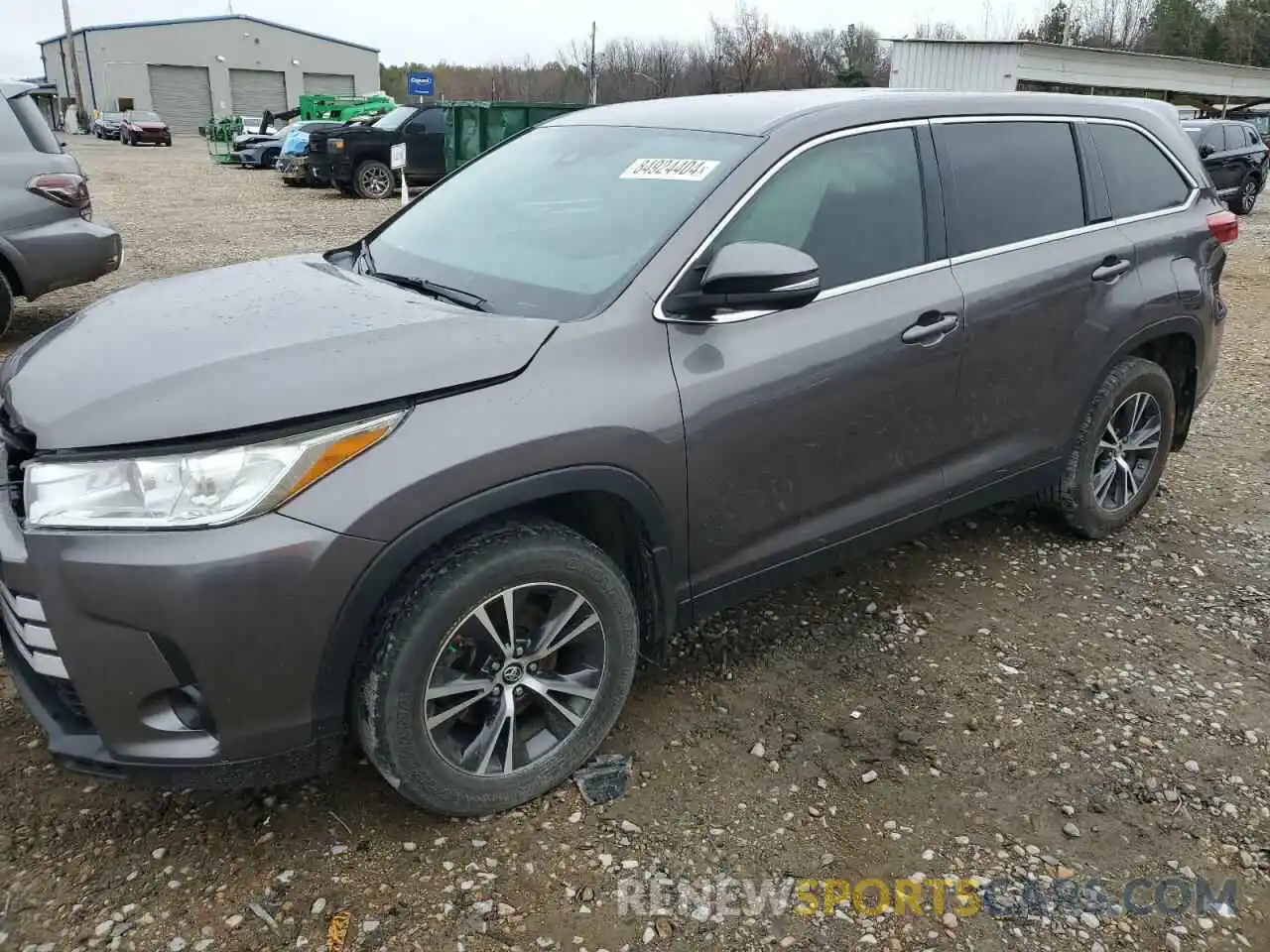 1 Photograph of a damaged car 5TDZZRFH5KS302401 TOYOTA HIGHLANDER 2019