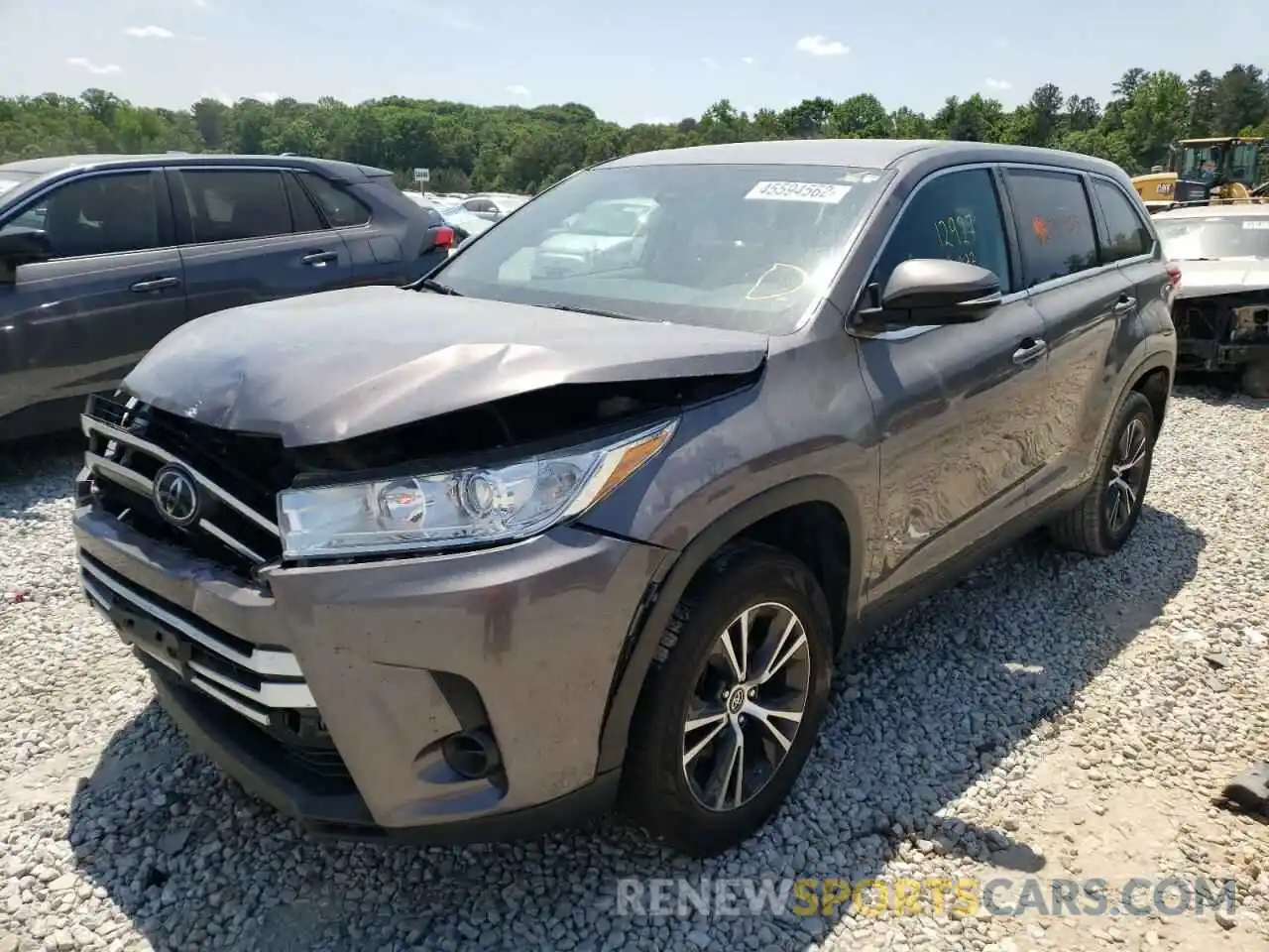 2 Photograph of a damaged car 5TDZZRFH5KS312927 TOYOTA HIGHLANDER 2019