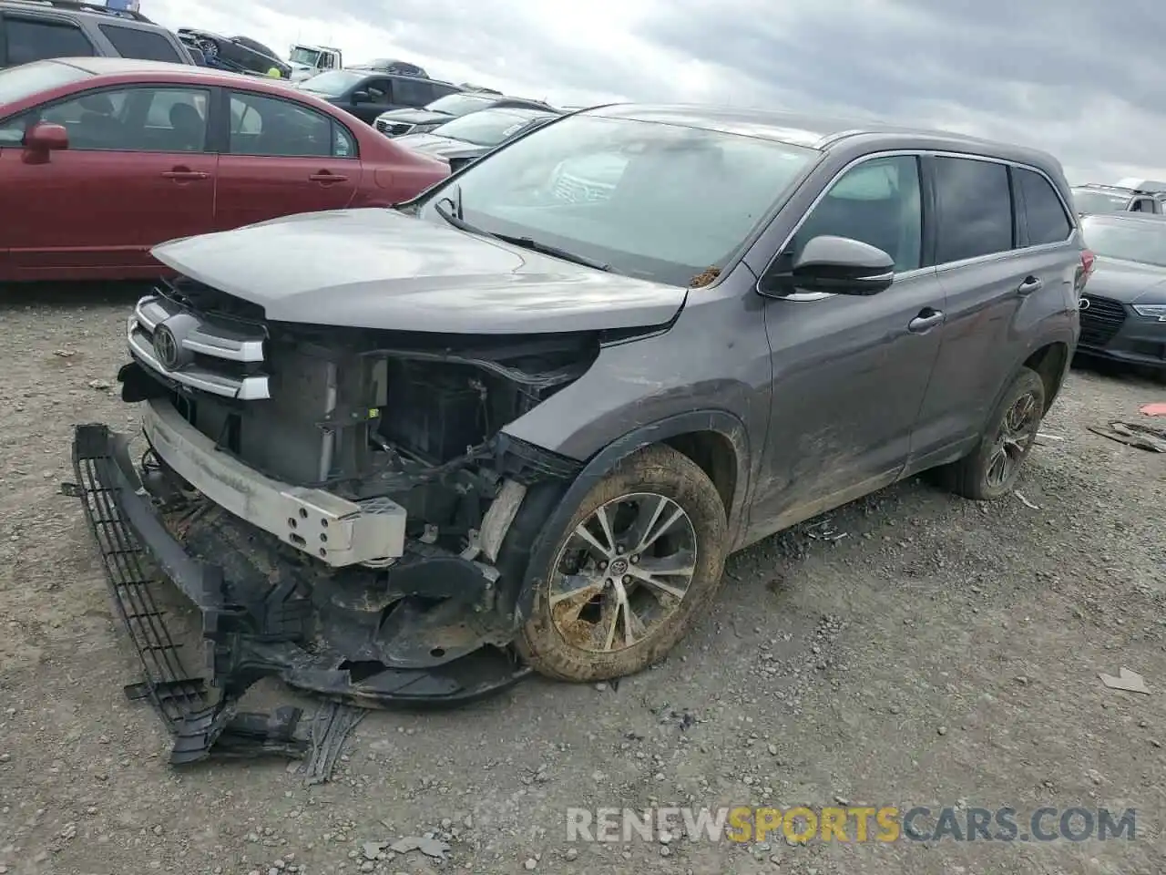 1 Photograph of a damaged car 5TDZZRFH7KS304831 TOYOTA HIGHLANDER 2019