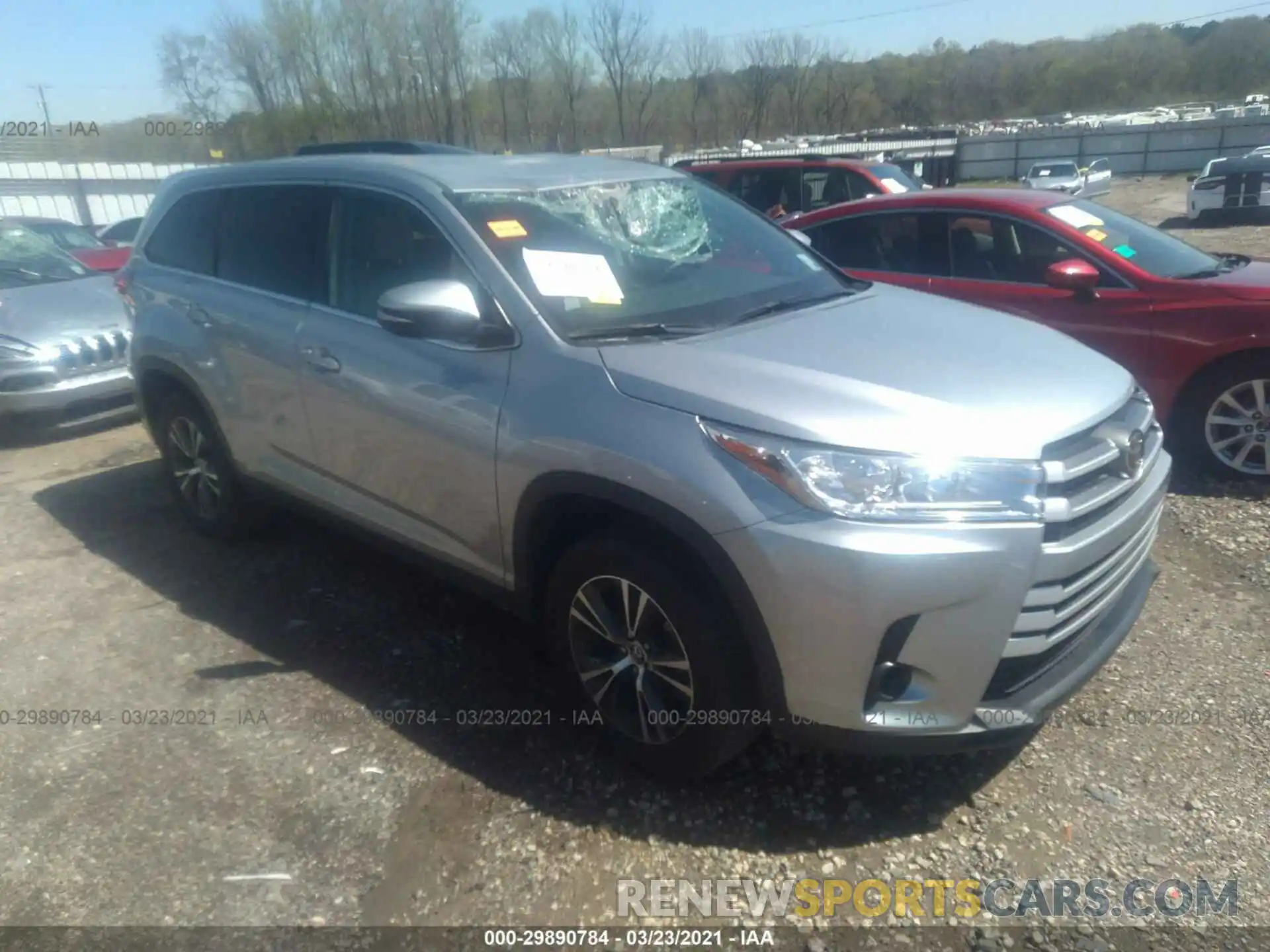 1 Photograph of a damaged car 5TDZZRFH8KS357523 TOYOTA HIGHLANDER 2019