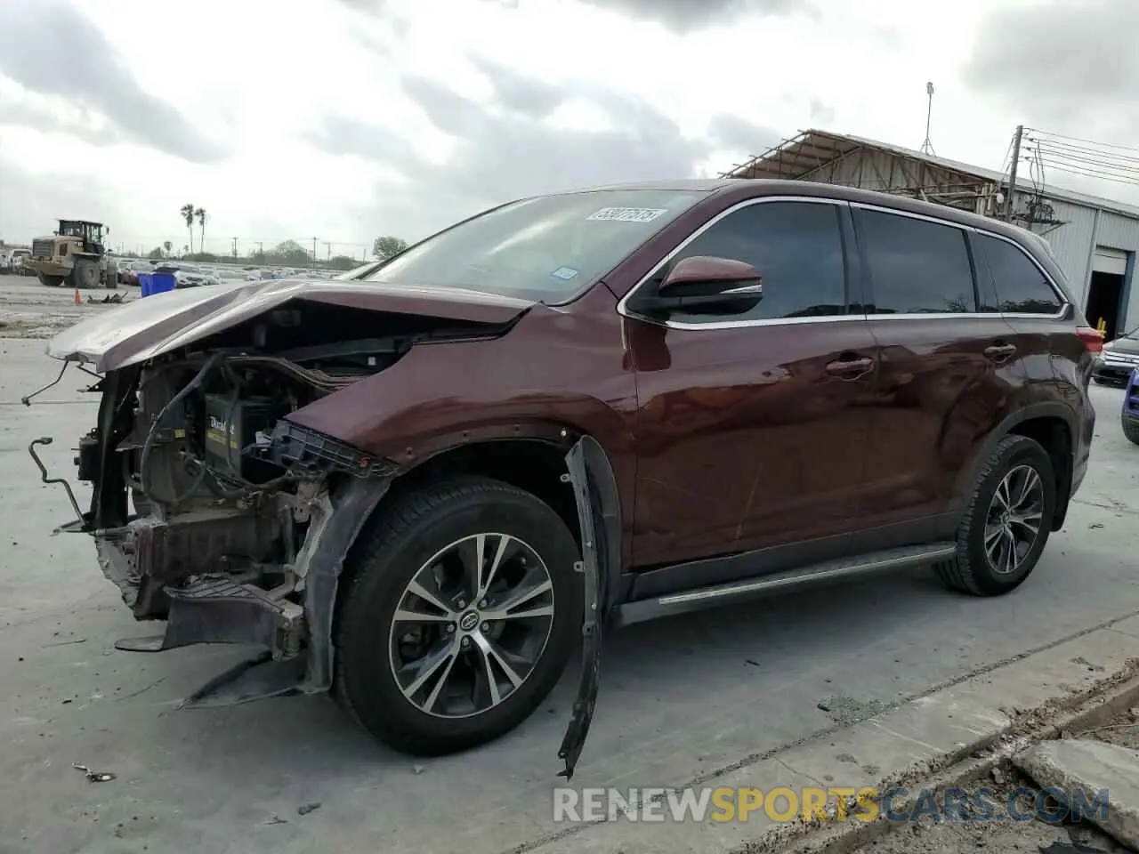 1 Photograph of a damaged car 5TDZZRFHXKS357362 TOYOTA HIGHLANDER 2019