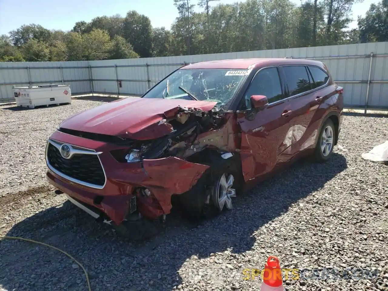 2 Photograph of a damaged car 5TDBBRCH6LS502117 TOYOTA HIGHLANDER 2020