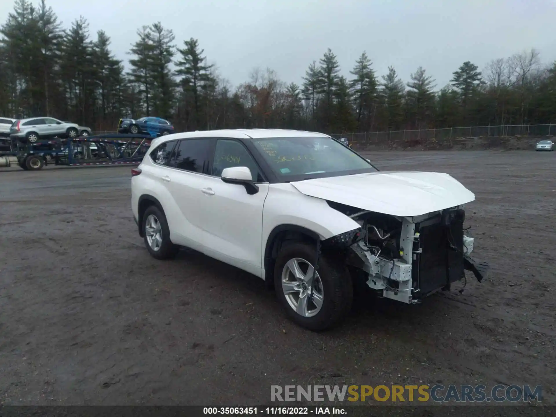 1 Photograph of a damaged car 5TDBZRBH2LS012304 TOYOTA HIGHLANDER 2020