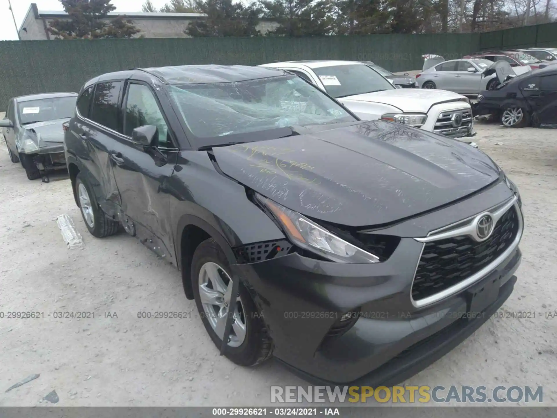 1 Photograph of a damaged car 5TDBZRBH4LS004236 TOYOTA HIGHLANDER 2020