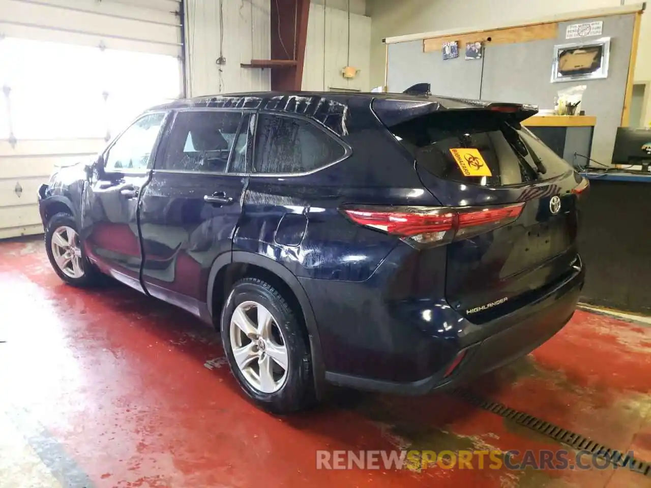 3 Photograph of a damaged car 5TDBZRBH5LS022468 TOYOTA HIGHLANDER 2020