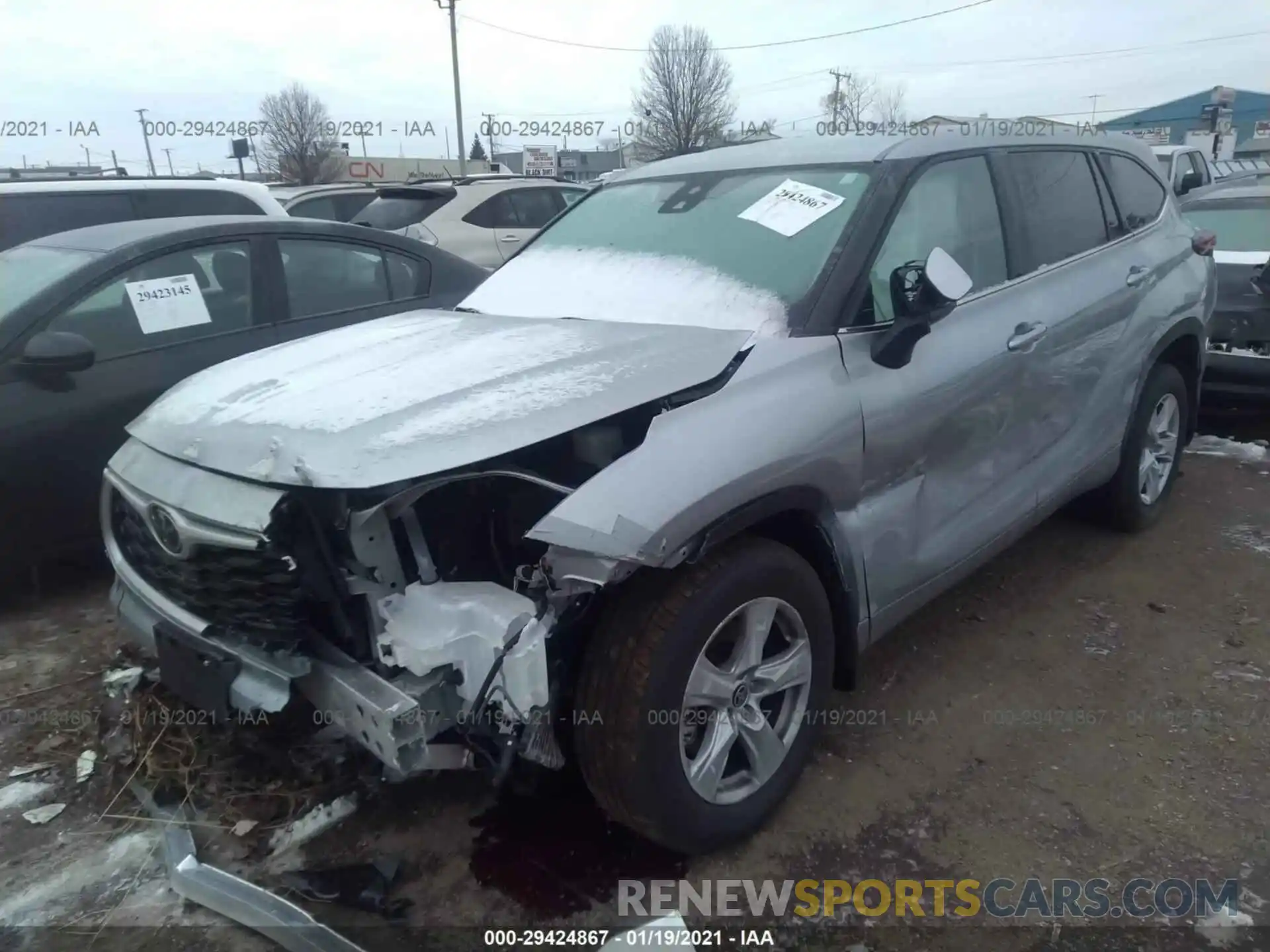 2 Photograph of a damaged car 5TDBZRBH6LS048853 TOYOTA HIGHLANDER 2020