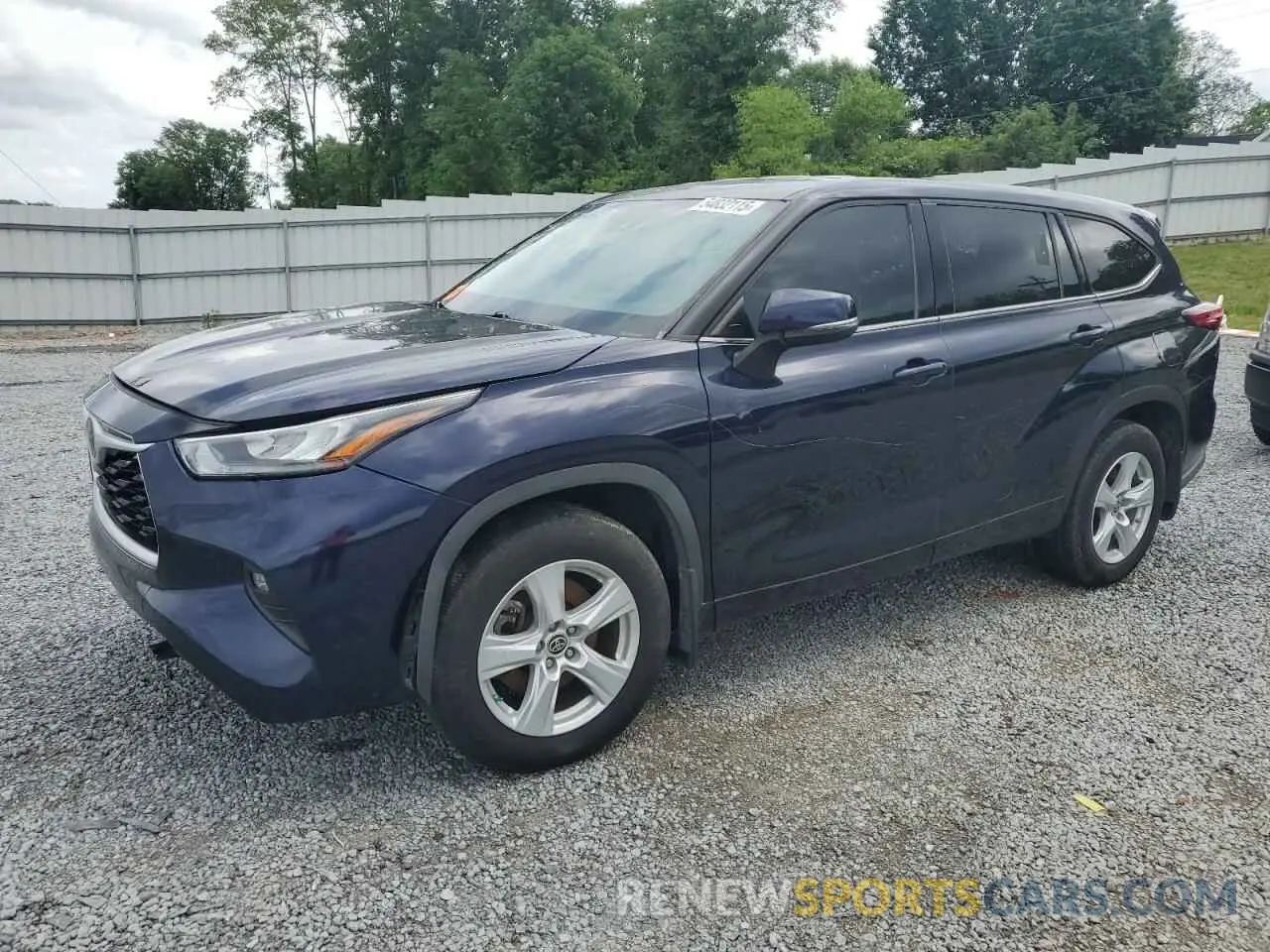 1 Photograph of a damaged car 5TDBZRBH8LS012906 TOYOTA HIGHLANDER 2020