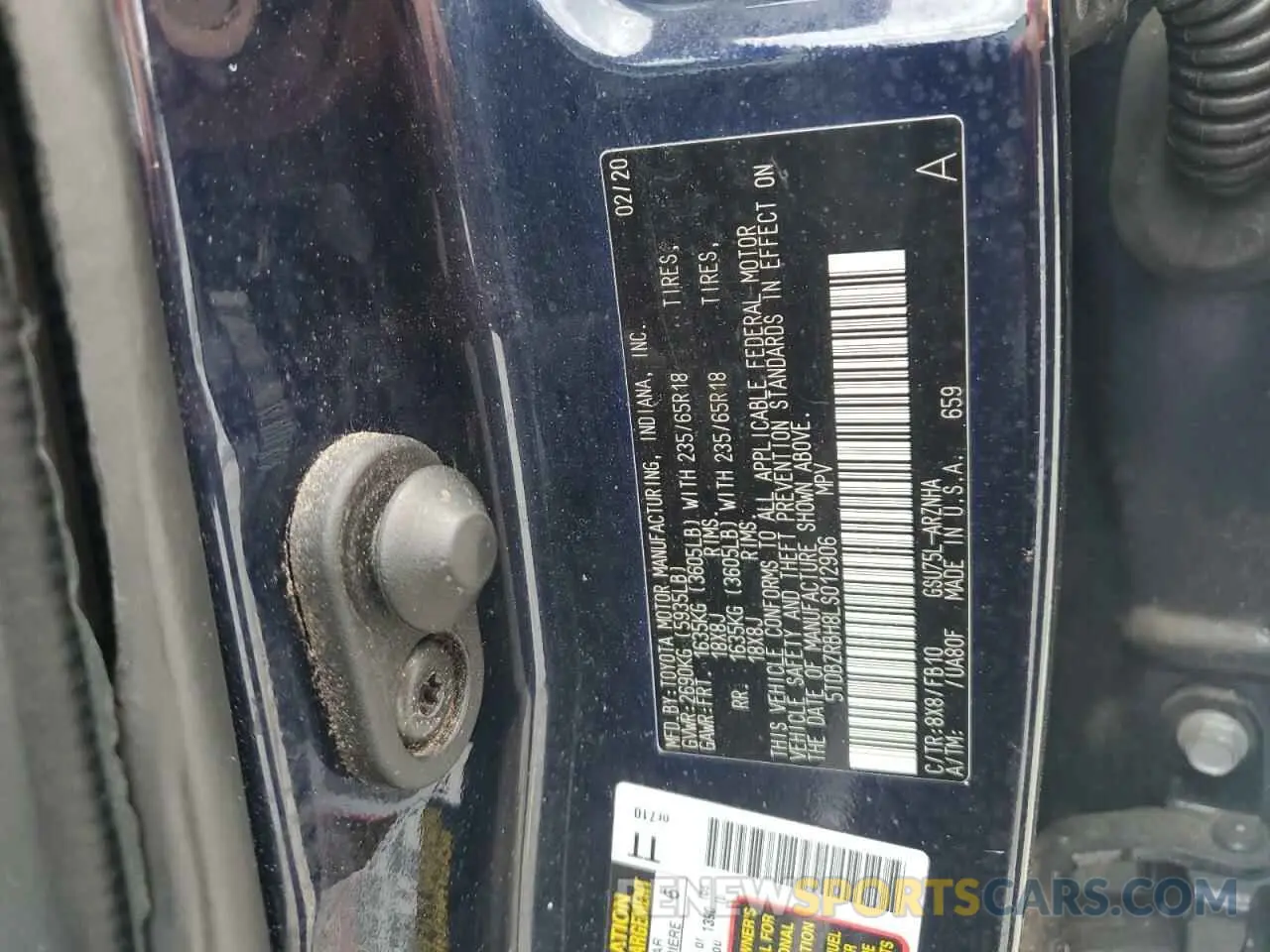13 Photograph of a damaged car 5TDBZRBH8LS012906 TOYOTA HIGHLANDER 2020