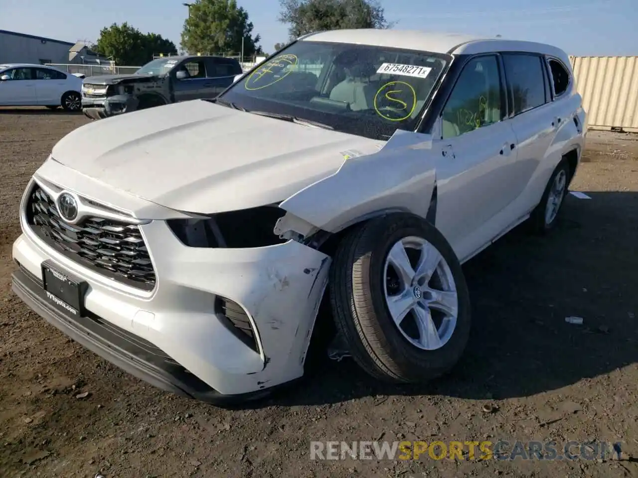 2 Photograph of a damaged car 5TDCZRAH0LS503833 TOYOTA HIGHLANDER 2020