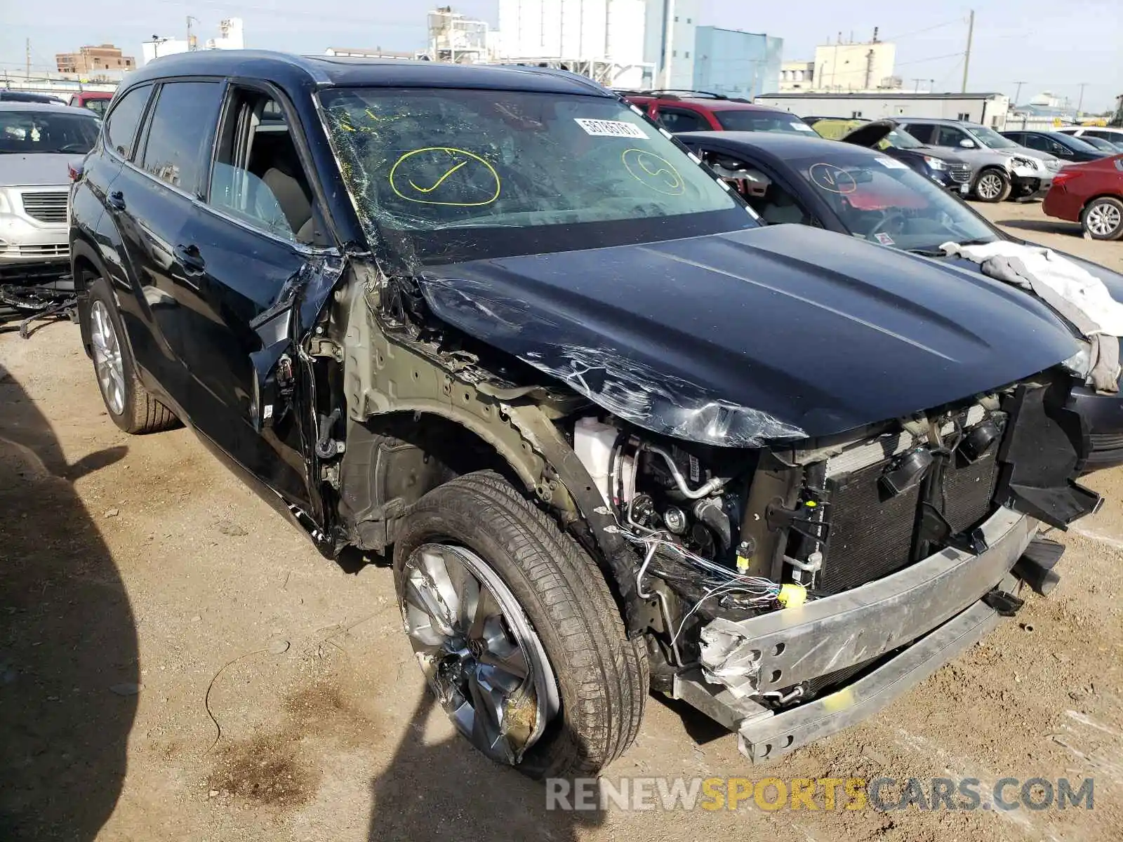 1 Photograph of a damaged car 5TDDZRBH3LS014832 TOYOTA HIGHLANDER 2020