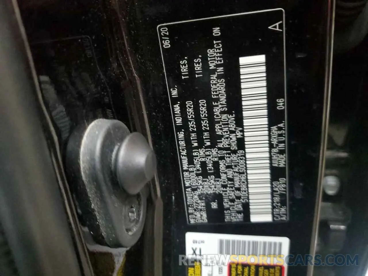 13 Photograph of a damaged car 5TDEBRCH6LS008319 TOYOTA HIGHLANDER 2020