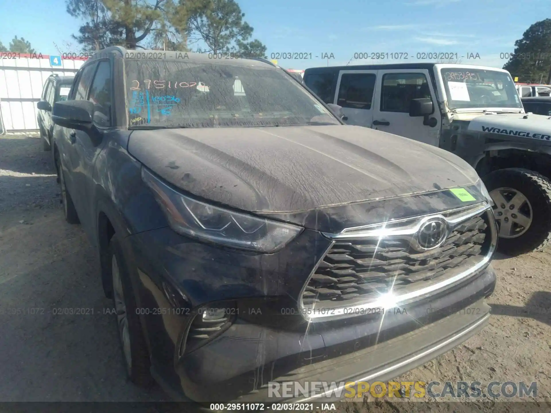 1 Photograph of a damaged car 5TDFZRAH9LS010956 TOYOTA HIGHLANDER 2020