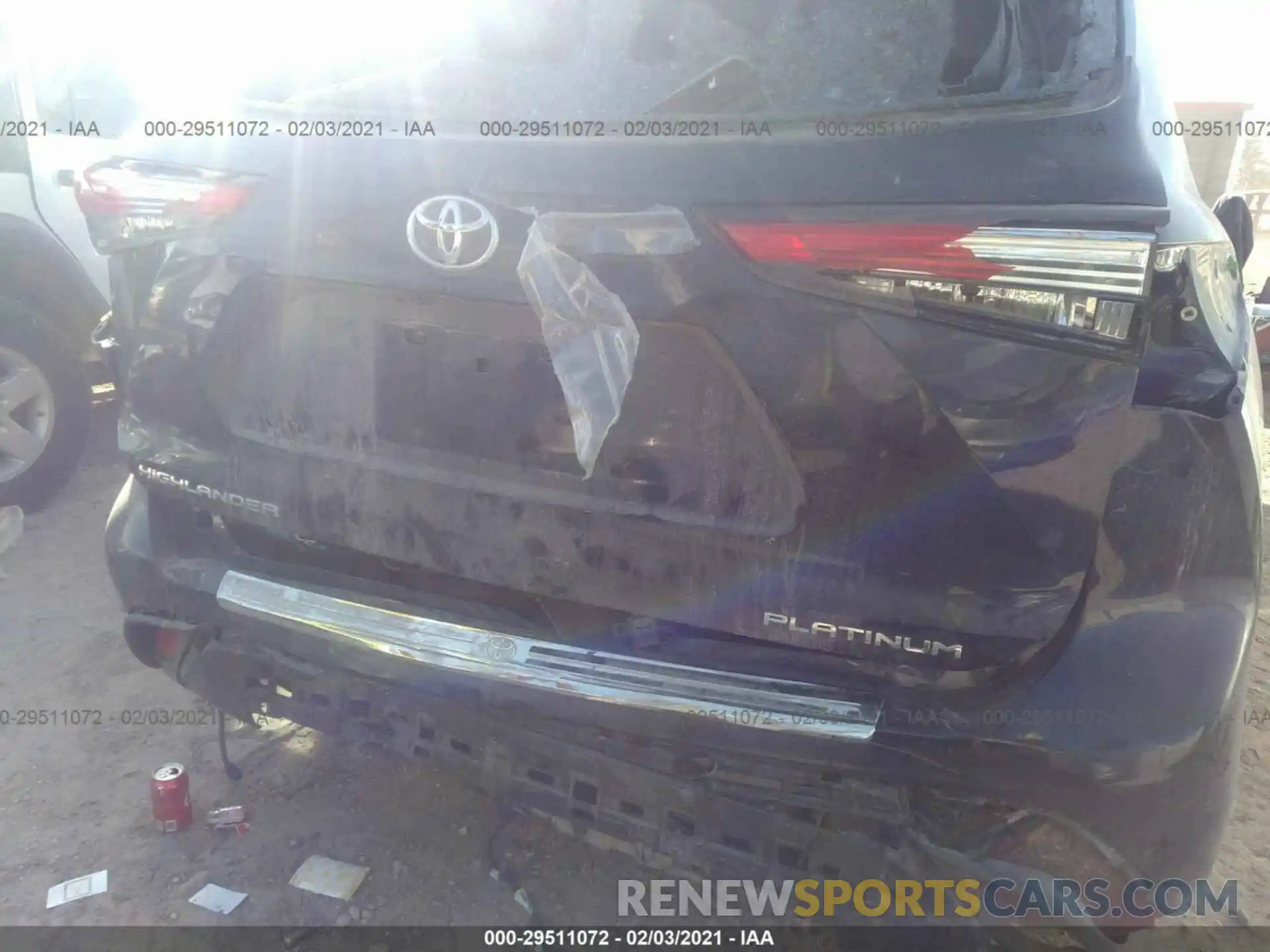 6 Photograph of a damaged car 5TDFZRAH9LS010956 TOYOTA HIGHLANDER 2020