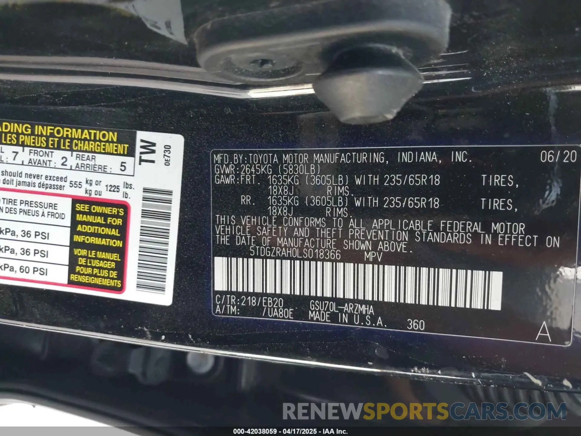 9 Photograph of a damaged car 5TDGZRAH0LS018366 TOYOTA HIGHLANDER 2020