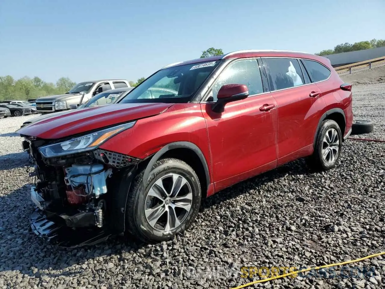 1 Photograph of a damaged car 5TDGZRAH2LS026937 TOYOTA HIGHLANDER 2020