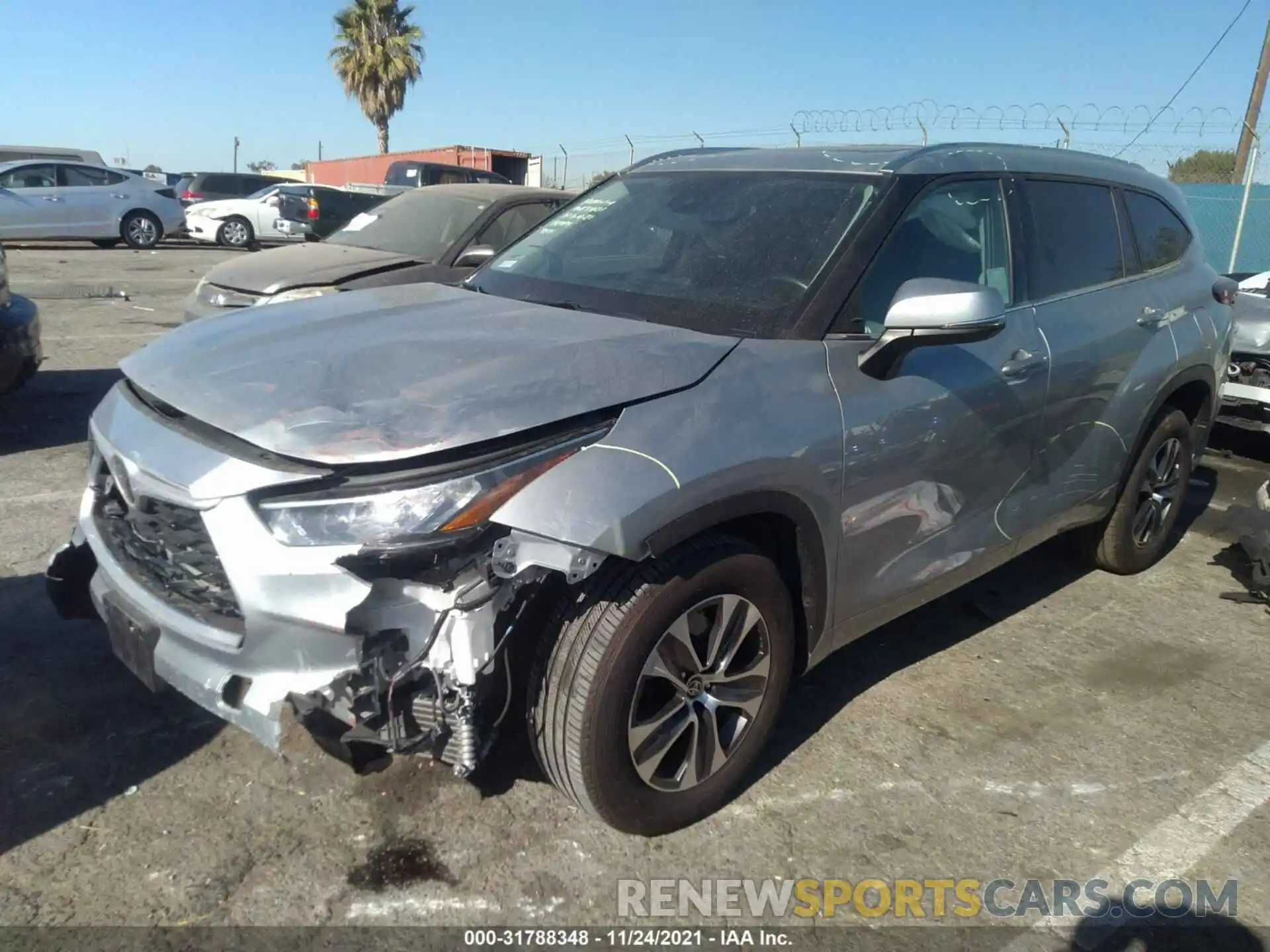 2 Photograph of a damaged car 5TDGZRAH3LS505190 TOYOTA HIGHLANDER 2020