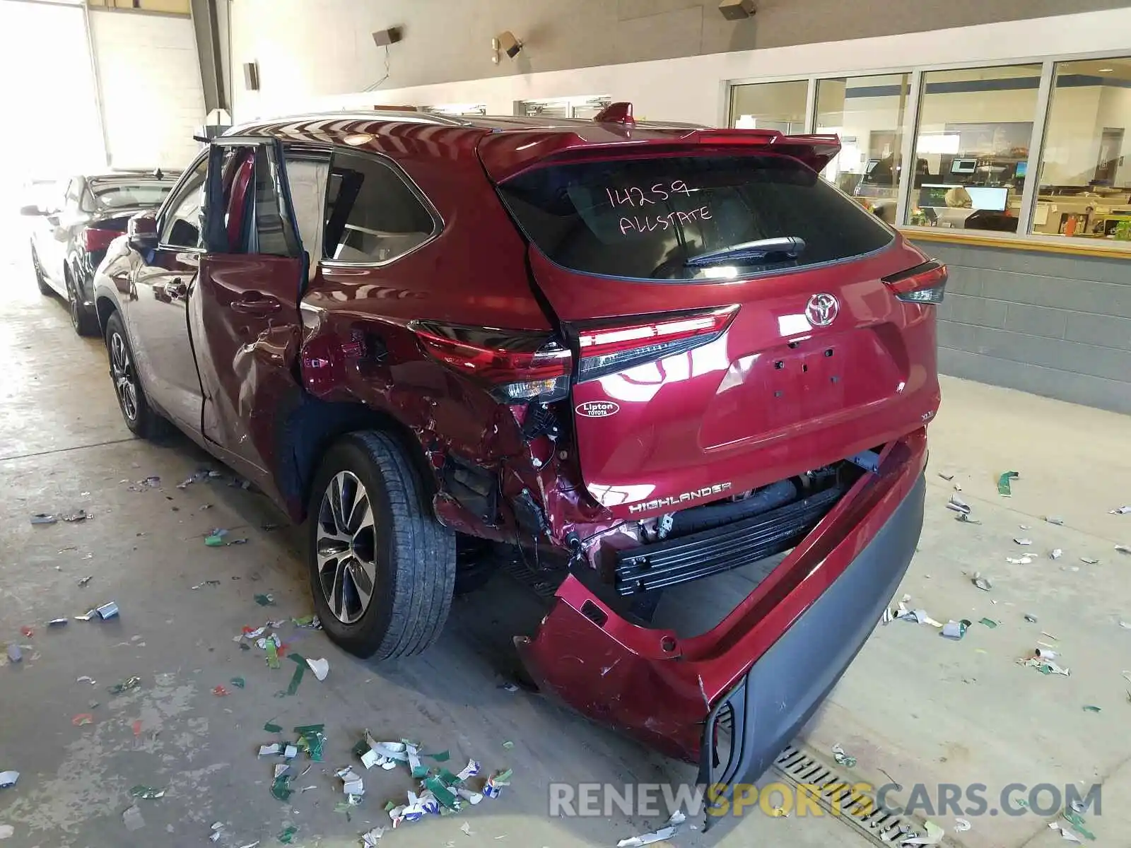 3 Photograph of a damaged car 5TDGZRAH4LS029225 TOYOTA HIGHLANDER 2020