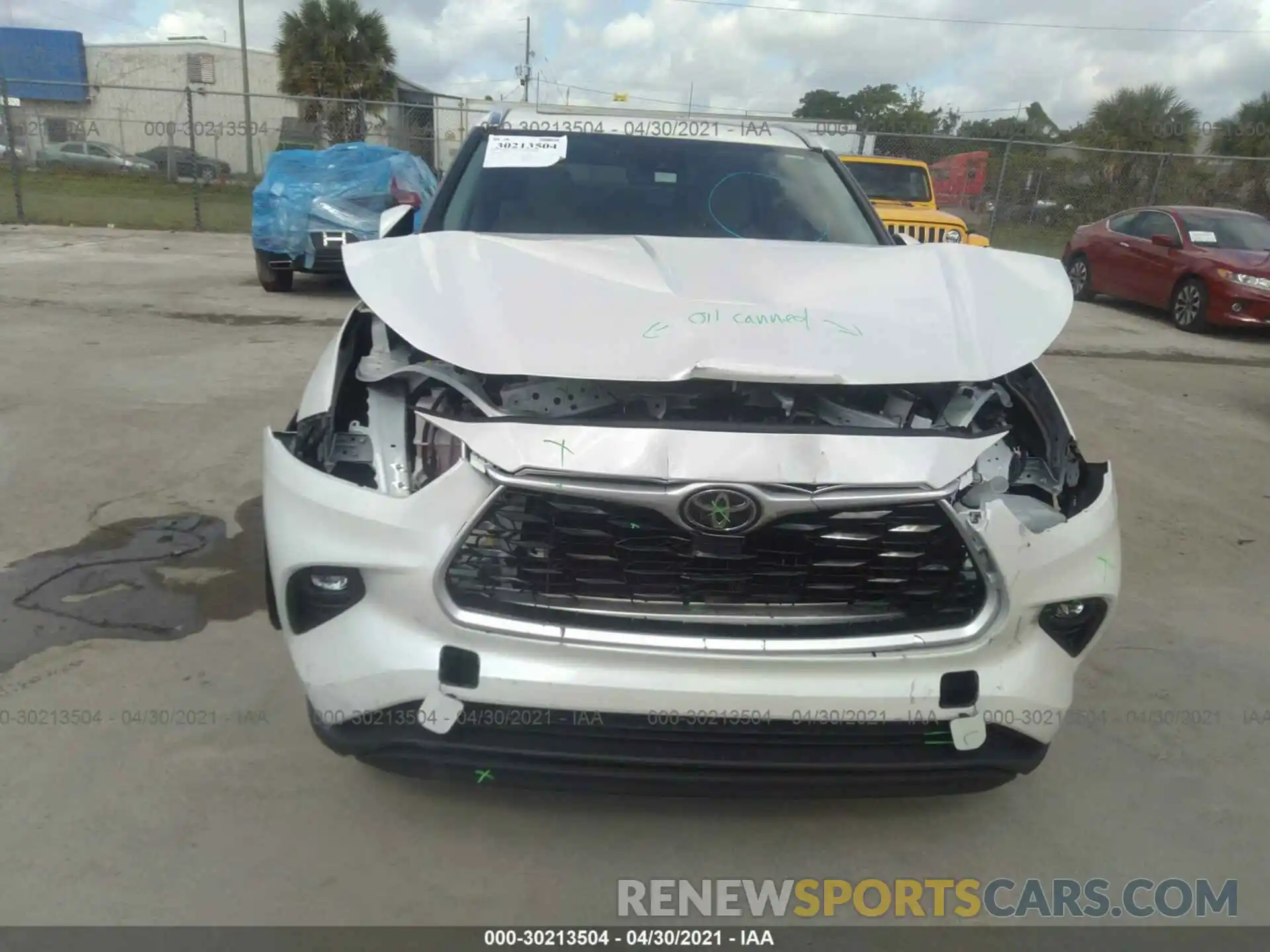 6 Photograph of a damaged car 5TDGZRAH5LS028634 TOYOTA HIGHLANDER 2020