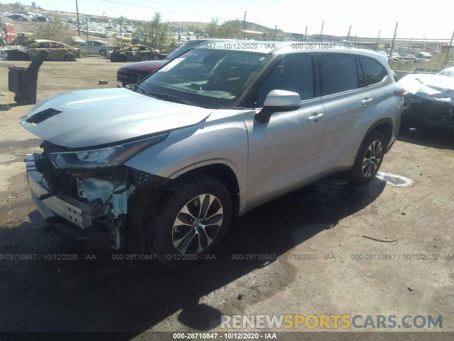 2 Photograph of a damaged car 5TDGZRAH6LS505619 TOYOTA HIGHLANDER 2020