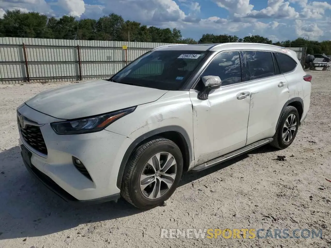 1 Photograph of a damaged car 5TDGZRAH7LS504124 TOYOTA HIGHLANDER 2020