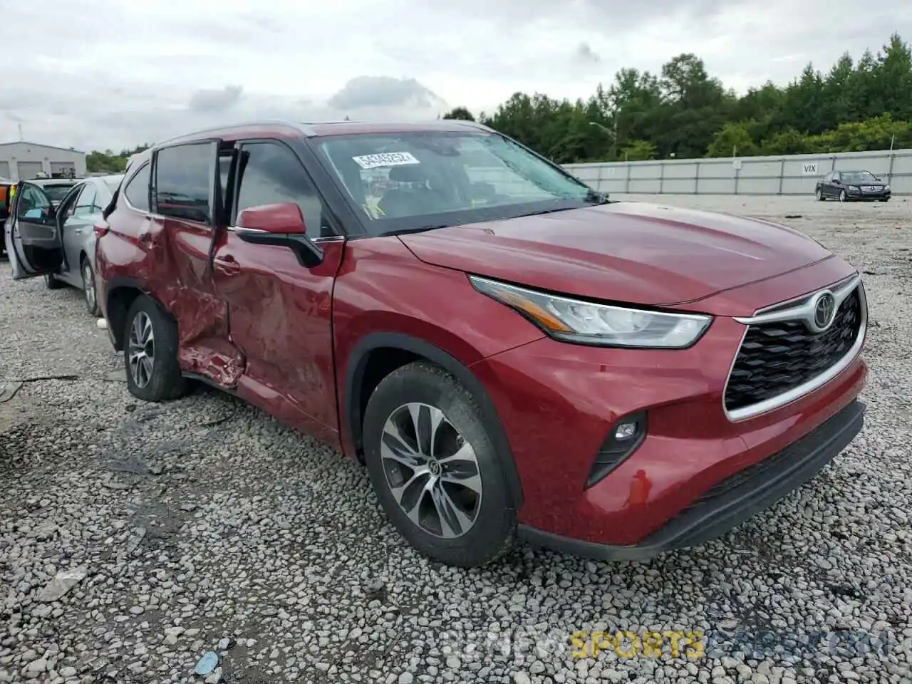 1 Photograph of a damaged car 5TDGZRAH7LS513132 TOYOTA HIGHLANDER 2020