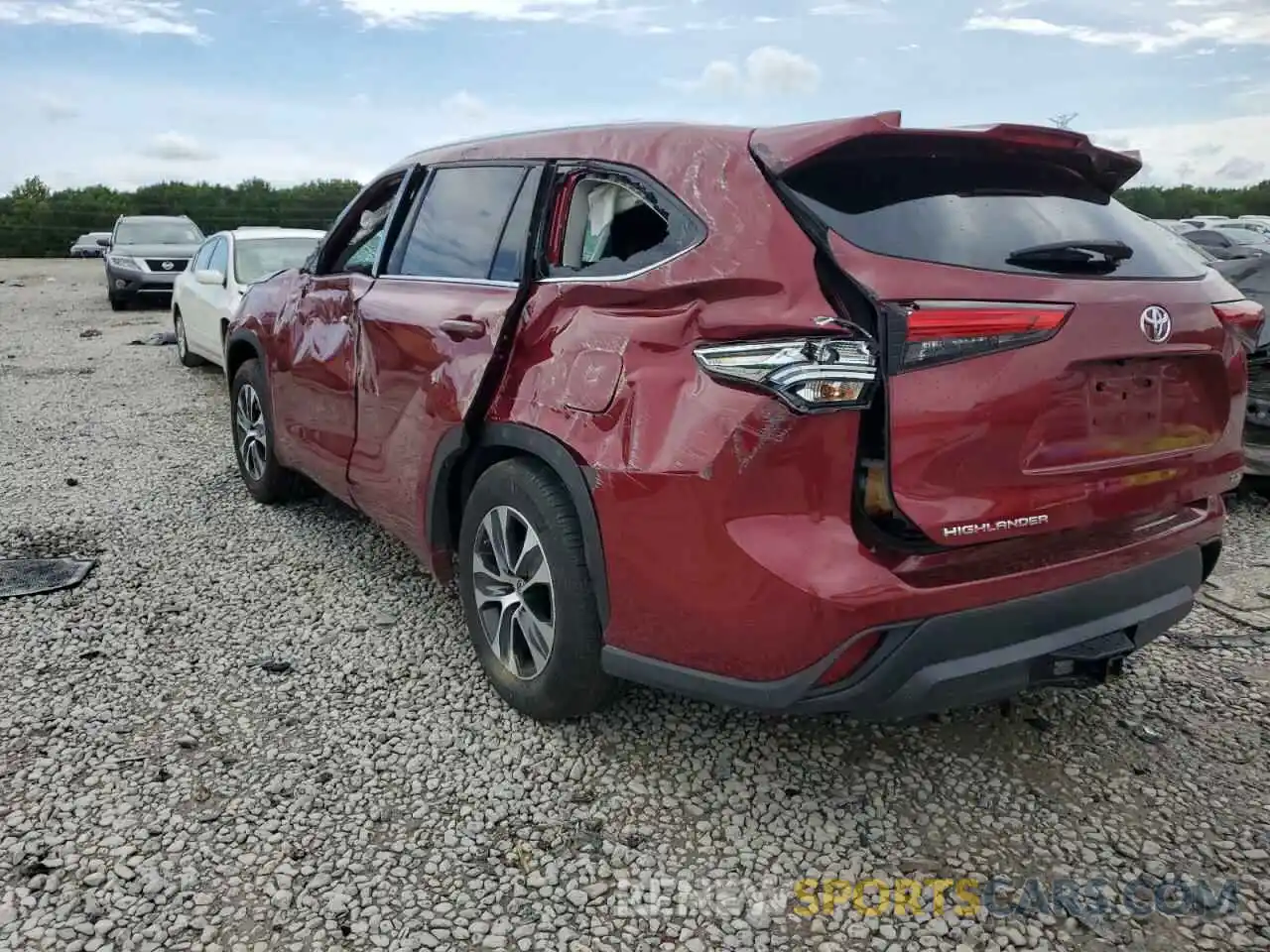 3 Photograph of a damaged car 5TDGZRAH7LS513132 TOYOTA HIGHLANDER 2020