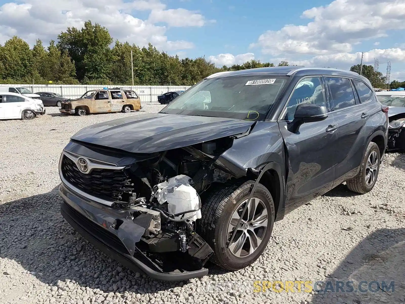 2 Photograph of a damaged car 5TDGZRAH8LS505539 TOYOTA HIGHLANDER 2020