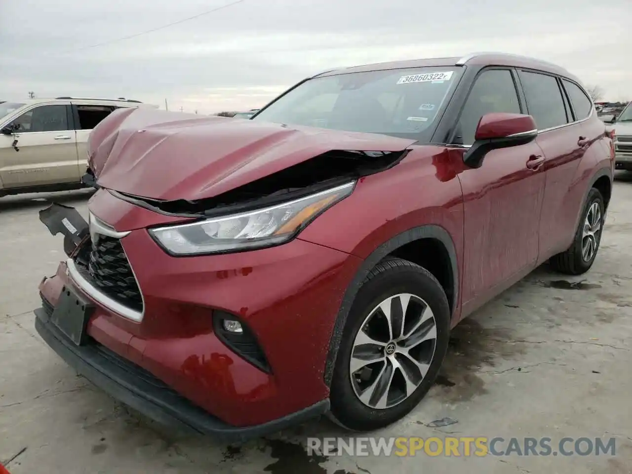 2 Photograph of a damaged car 5TDGZRAH8LS512944 TOYOTA HIGHLANDER 2020