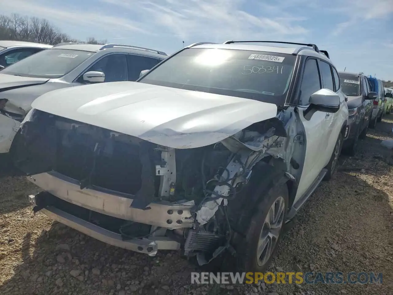 1 Photograph of a damaged car 5TDGZRAHXLS503341 TOYOTA HIGHLANDER 2020