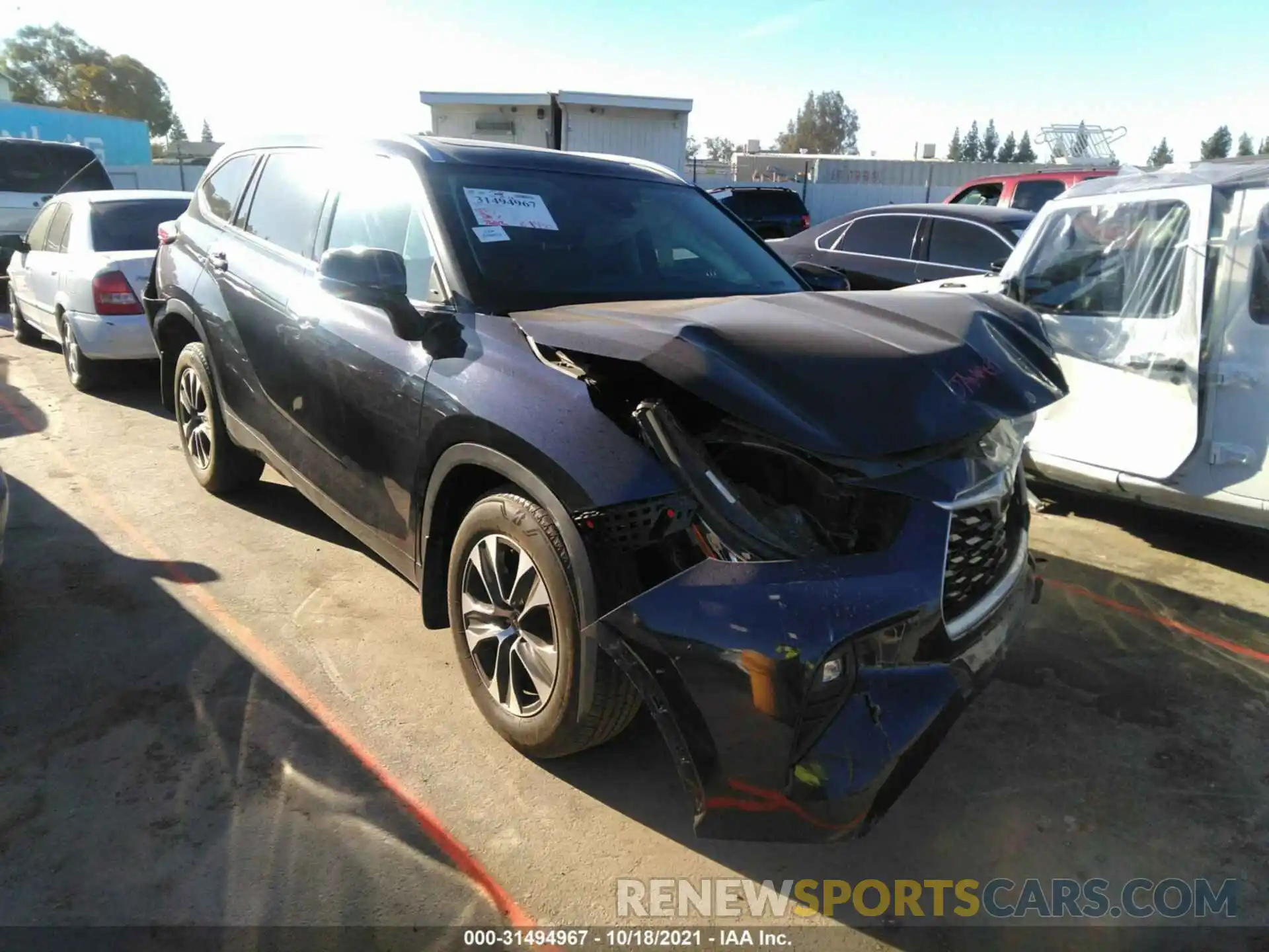 1 Photograph of a damaged car 5TDGZRBH0LS008256 TOYOTA HIGHLANDER 2020