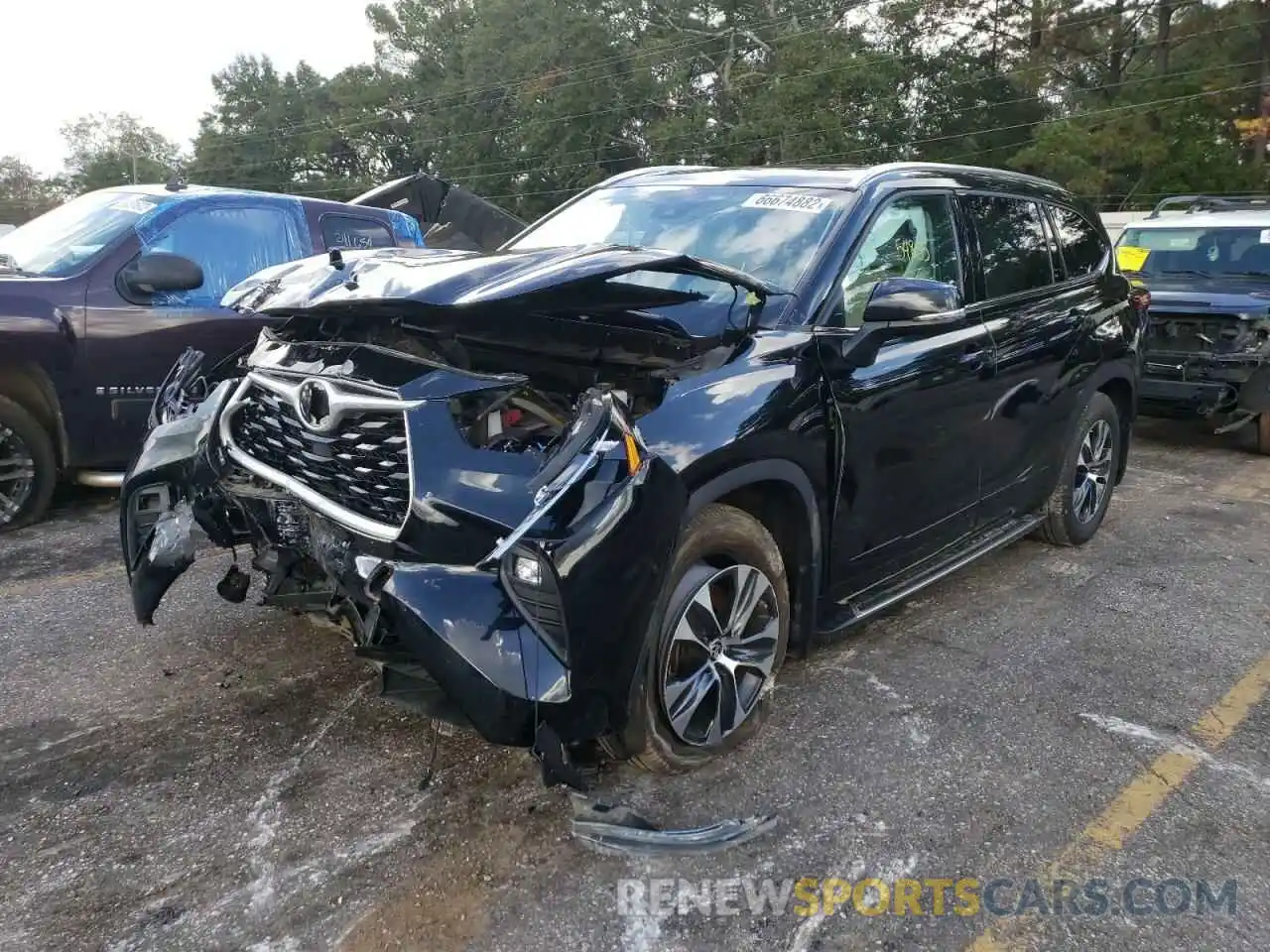 2 Photograph of a damaged car 5TDGZRBH1LS516283 TOYOTA HIGHLANDER 2020