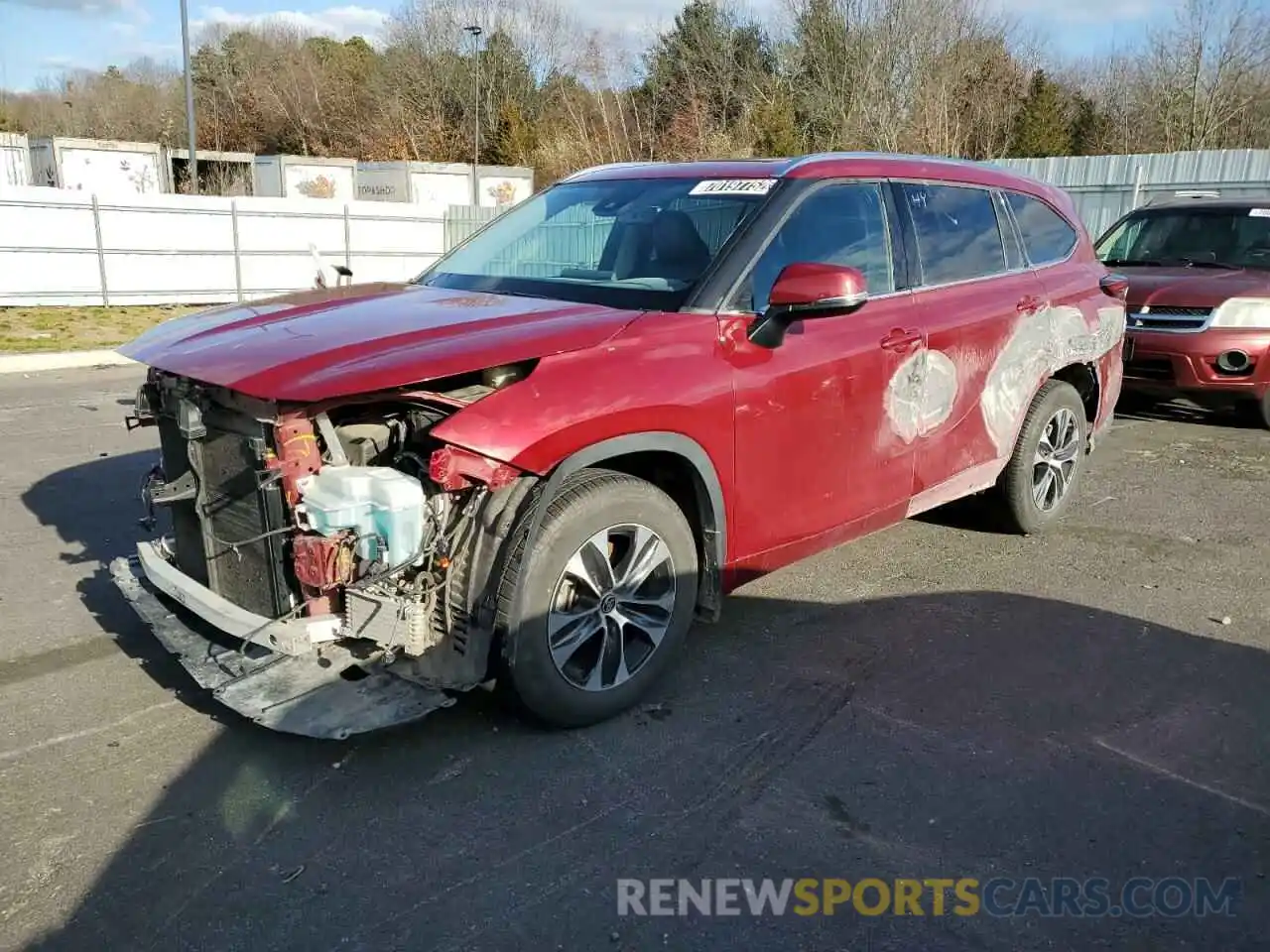 1 Photograph of a damaged car 5TDGZRBH4LS007868 TOYOTA HIGHLANDER 2020