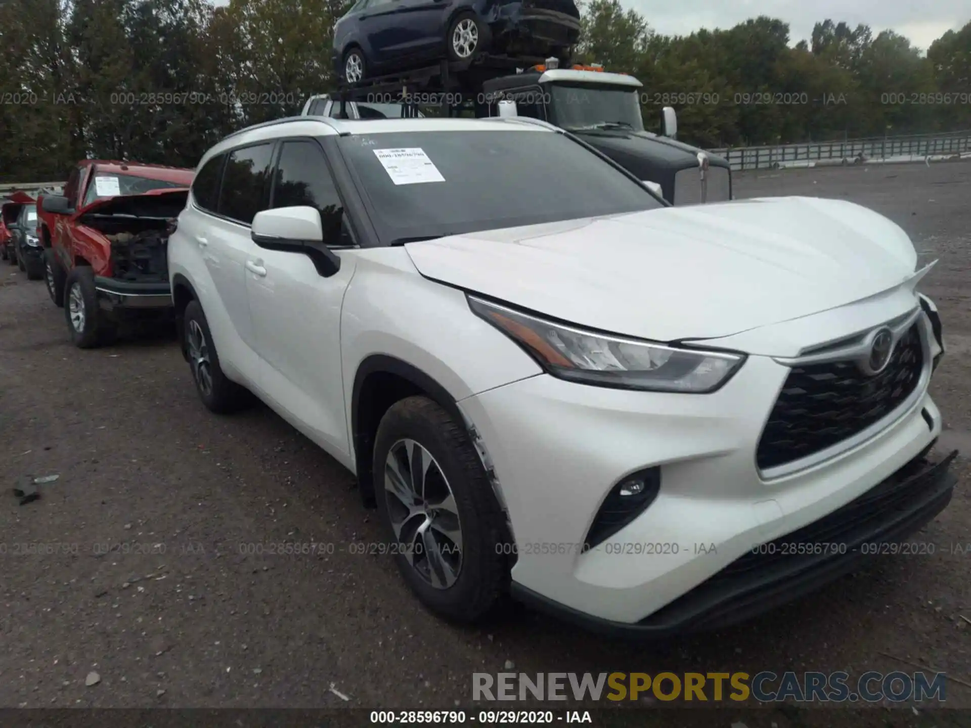 1 Photograph of a damaged car 5TDGZRBH4LS502619 TOYOTA HIGHLANDER 2020