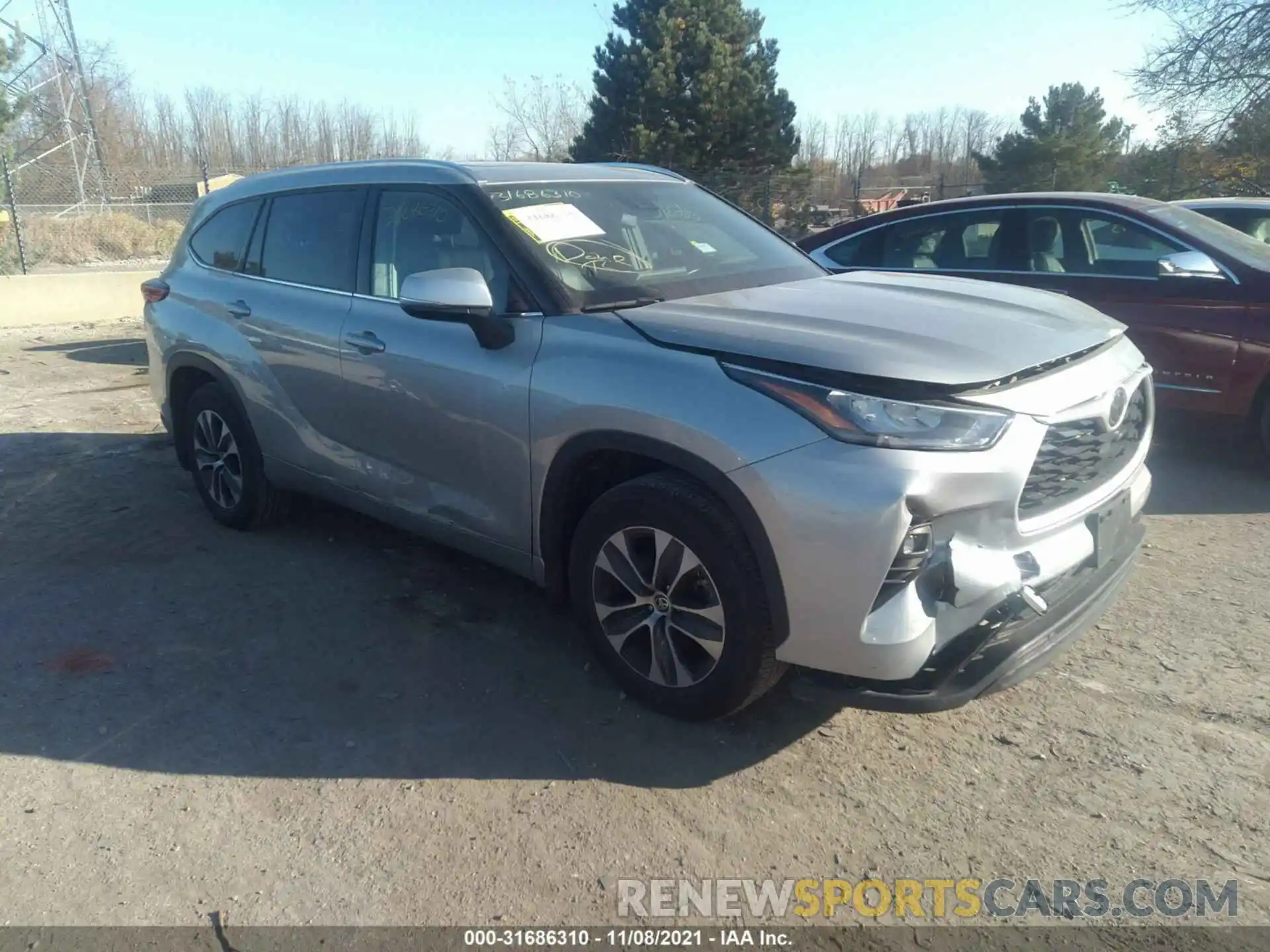 1 Photograph of a damaged car 5TDGZRBH5LS504606 TOYOTA HIGHLANDER 2020